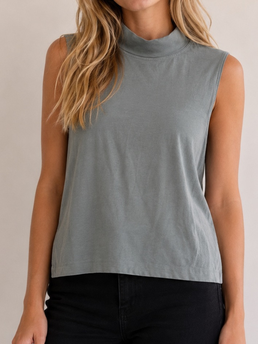 Athleta Blue Mock Neck Tank Small